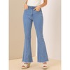 Allegra K Women's Vintage High Waist Stretch Denim Bell Bottoms Jean Pants - 2 of 4