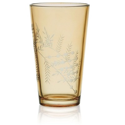 Fitz and Floyd Gold Wildflower Highball Glasses Set of 4