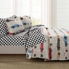 Kids' Race Cars Soft Reversible Oversized Quilt Set Blue/Orange - Lush Décor - image 2 of 4