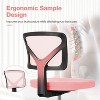 Low-Back Mesh Armless Office Chair, Swivel Rolling Computer Chair No Arms with Lumbar Support for Home Office-Multicolor-The Pop Home - 2 of 4