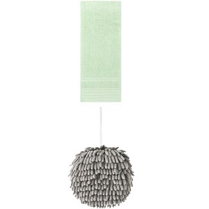 REGALWOVEN Solid Soft Absorbent Hand Towels for Bathroom Kitchen 14" x 30"/6" x 6" 2 Pcs - 1 of 4