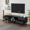 LIVAREEmlen 63'' TV Stand Features Vintage-style and Bevel Design with Drawers, Entertainment Center for Living Room Bedroom, TV Media Console, Black - 2 of 4