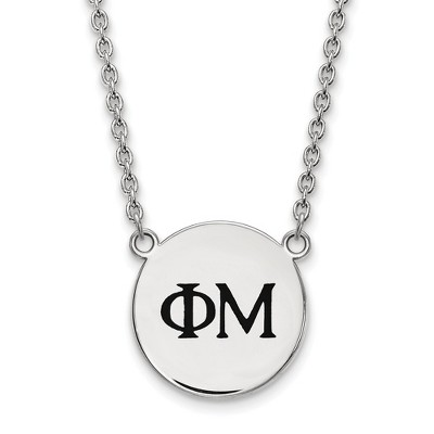 Black Bow Jewelry Sterling Silver Phi Mu Greek Life Necklace 18 Inch