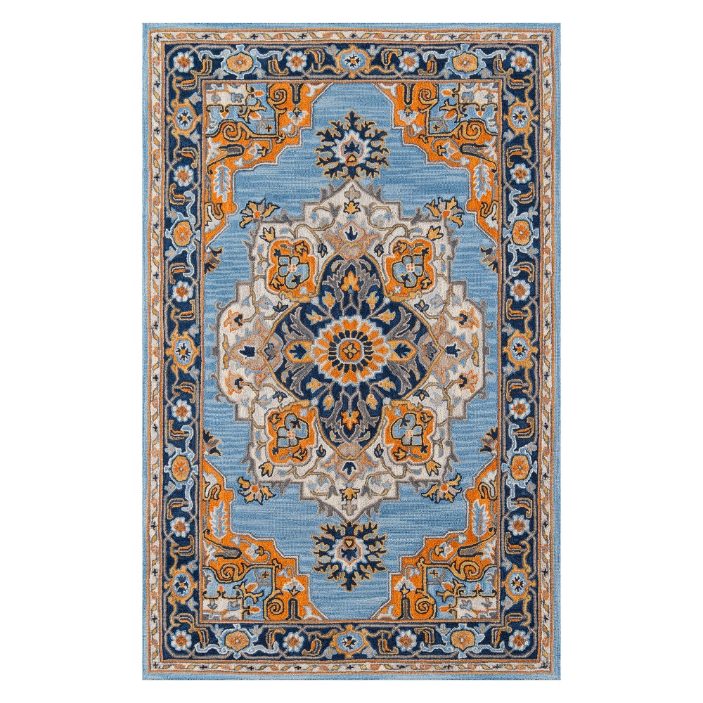 3'x5' Medallion Tufted Accent Rug Blue - Momeni