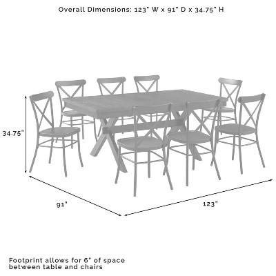 Hayden Matte Black 9-Piece Farmhouse Wood Dining Set with X-Back Chairs