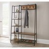 Hampton Hall Tree Wood and Frame Brown/Black - Steve Silver Co.: Mango Wood, Iron Hooks, Shoe Storage - 2 of 4