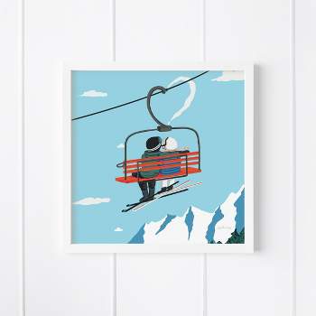 Ski Love Museum Quality 8" x 8" Art Print by Ramus & Co