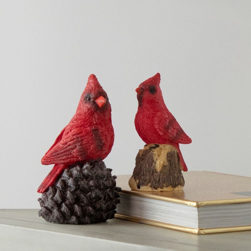 Northlight 4.5" Red Cardinal Bird on a Tree Stump Christmas Figurine, 2 of 6
