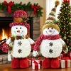 13" H Christmas Snowman Family with Red Knitted Scarf and Hat Christmas Decor, Christmas Family Snowman Figurines Ornaments Tabletop Decorations - 2 of 4