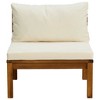vidaXL Garden Sofa Set Cream White Solid Acacia Wood, Polyester Fabric - 3 of 4