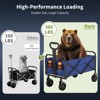 Foldable Utility Wagon with All-Terrain Wheels - 380lb Capacity, Adjustable Handle & Drink Holders for Beach, Picnics, Tailgating - 3 of 4