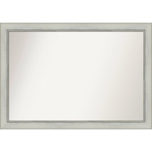 40" x 28" Non-Beveled Flair Patina Bathroom Wall Mirror Silver - Amanti Art: Modern Rectangle, Wall Mount, Polystyrene Frame - 1 of 4