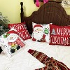 Christmas Pillow Covers 18x18 Inch Set of 4 Merry Christmas Red Throw Pillow Cases - 3 of 4