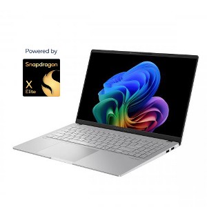 ASUS Vivobook S 15 15.6" 3K 120Hz OLED Copilot+ PC Qualcomm Snapdragon X Elite X1E with Qualcomm AI Engine 16GB LPDDR5x 1TB SSD Cool Silver - 1 of 4