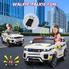 12V Kids Ride On Police Car with Remote Control Electric Police Car with LED Flashing Light, Megaphone, Spring Suspension, Handle, Music, White - 2 of 4