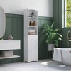 Aghana Digitals Slim White Bathroom Storage Tower with 3-Tier Shelving, Drawer & Adjustable Shelves - 3 of 4