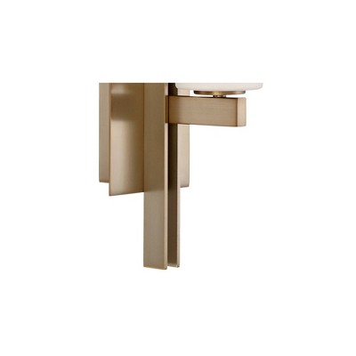 Burnished Brass Wall Sconce with Frosted Glass Shade