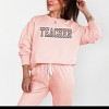 Simply Sage Market Embroidered Teacher Outline Lightweight Garment Dyed Sweatshirt - 2 of 4