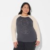 Women's Snoopy Long Sleeve Graphic T-Shirt - Black - 2 of 3