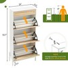 Natural Rattan  Shoe Cabinet Organizer Freestanding - 2 of 4