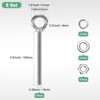 Unique Bargains Stainless Steel Durable Rust-Resistant Eyebolts with Nuts Washers Male Screw for Fastening 10 Pcs - 3 of 4