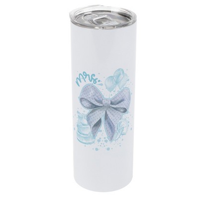 Elanze Designs 20 Ounce Stainless Steel On the Go Travel Tumbler With Push Top Lid, Mrs. Bow