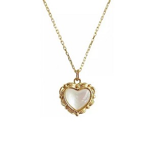 Anna-Kaci Women Gold Crystal rhinestone Heart Necklace Stainless Steel Statement Pendant Necklace - 1 of 1