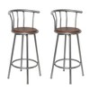 vidaXL Bar Stool Set of 2 Brown MDF, Steel Standard Swivel Bar Stool - 2 of 4
