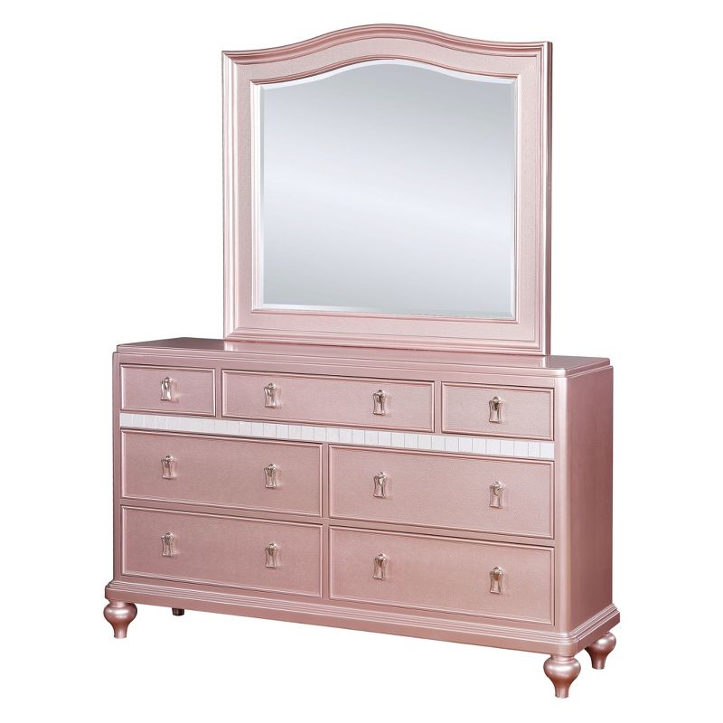 Arehart Contemporary Mirror Trim Dresser And Camelback Mirror Set Rose Pink - HOMES: Inside + Out, 1 of 5