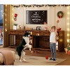 Dog Crate Furniture 47", Large Dog Crate TV Stand with 2 Drawers and 4 Shelves, Wooden Dog Kennel Indoor, Decorative Dog Cage with Storage, Black - 3 of 4