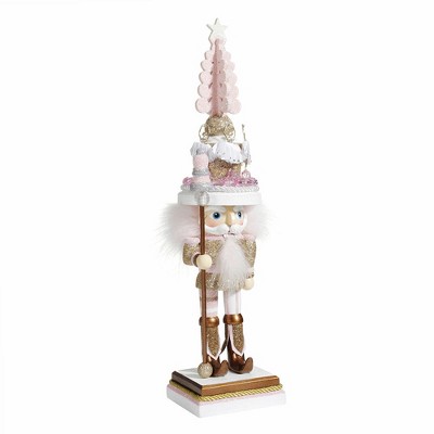 17.5-Inch Pink and Gold Ballet Nutcracker with Glitter Detail