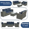 ELJGET Patio Furniture Set, 5 PCS Wicker Outdoor Conversation Set with 2 Coffee Tables for Backyard, Poolside, Garden - 4 of 4