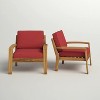 Okak Rustic Patio Accent Chairs Upholstered Lounge Chairs,Set of 1/2,Outdoor Acacia Conversation Armchair for Porch&Backyard,400lbs Max - 4 of 4