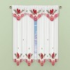 Collections Etc Embroidered Cardinal Pinecone Window Curtains - 3 of 4