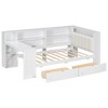 Merax Multi-functional Wood Platform Daybed with Storage Shelves, USB Charging Station, LED Light Headboard & Desk - 3 of 4