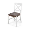 Coolbibila-Accent Chair Wood With Openwork Cross Backrest, Accent Chair Modern Set Of 2, Accent Chair Armless, Farm Dining Room Chairs - 3 of 4