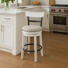 Royal Hampton Swivel 24.5" Counter Stool Chair | Nailhead Trim | Curved Back - 2 of 4