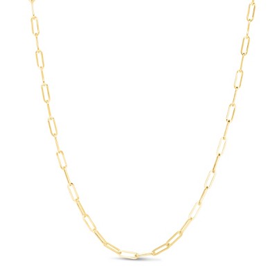 14k Gold 3.2mm Paperclip Chain Necklace