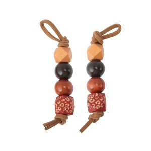 Unique Bargains Leopard Pattern Beads Shoelace Charms 1 Pair - 1 of 4