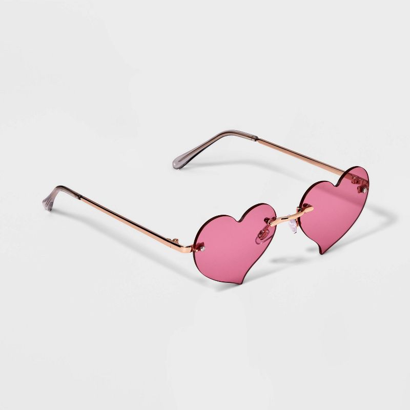 Girls&#39; Rimless Heart Sunglasses - art class&#8482; Pink, 2 of 3