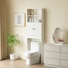 Dolonm Farmhouse Over-The-Toilet Storage Cabinet with 2 Barn Doors & Toilet Paper Holder, Space-Saving Bathroom Organizer - 3 of 4