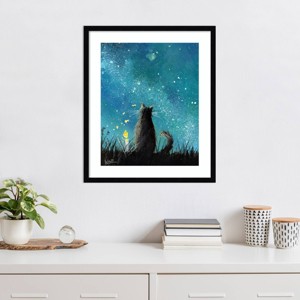Amanti Art Watching Felis 2 by Ronald West Wood Framed Wall Art Print - 1 of 4