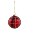 Northlight 4ct Red, Black and Gold Plaid Glass Ball Christmas Ornaments 3.25" - 4 of 4