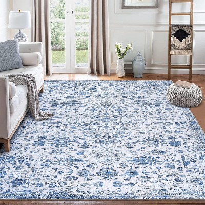 Hallway Runner Rug Machine Washable Soft Vintage Area Rugs for Bedroom Living Room Kitchen Non Slip Floor Runner Stain