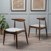 Set of 2 Mid-Century Modern Dining Chairs with Curved Backrest and Cushioned Seat, Wood Side Chairs for Kitchen or Dining Room–The Pop Home - 2 of 4