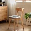 Akoasm Set of 2 Solid Wood Dining Chairs with Backrest-Brown - 3 of 4
