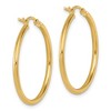 Black Bow Jewelry 2mm Round Hoop Earrings in 10k Yellow Gold, 30mm (1 3/16 Inch) - 3 of 4