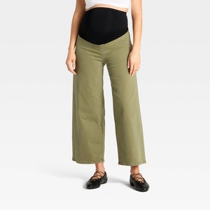 Over The Belly Sailor Wide Leg Maternity Jeans - Isabel Maternity by Ingrid & Isabel™ Olive Green - 1 of 4