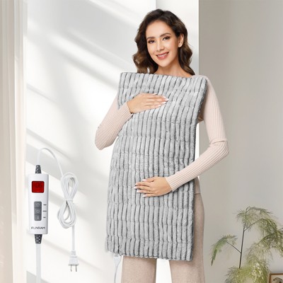 Heating Pad 33"x17", Electric Heating Pad for Back & Shoulder, 6 Heat Settings, LCD Controller, Fast Heating Therapy, Grey