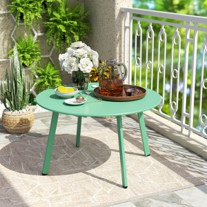 GRANDPATIO 27.5 '' Outdoor Round Steel Coffee Table - 1 of 4
